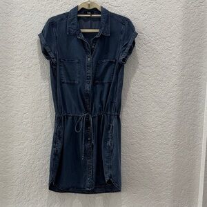 PAIGE Dark Blue Mini Shirt Dress